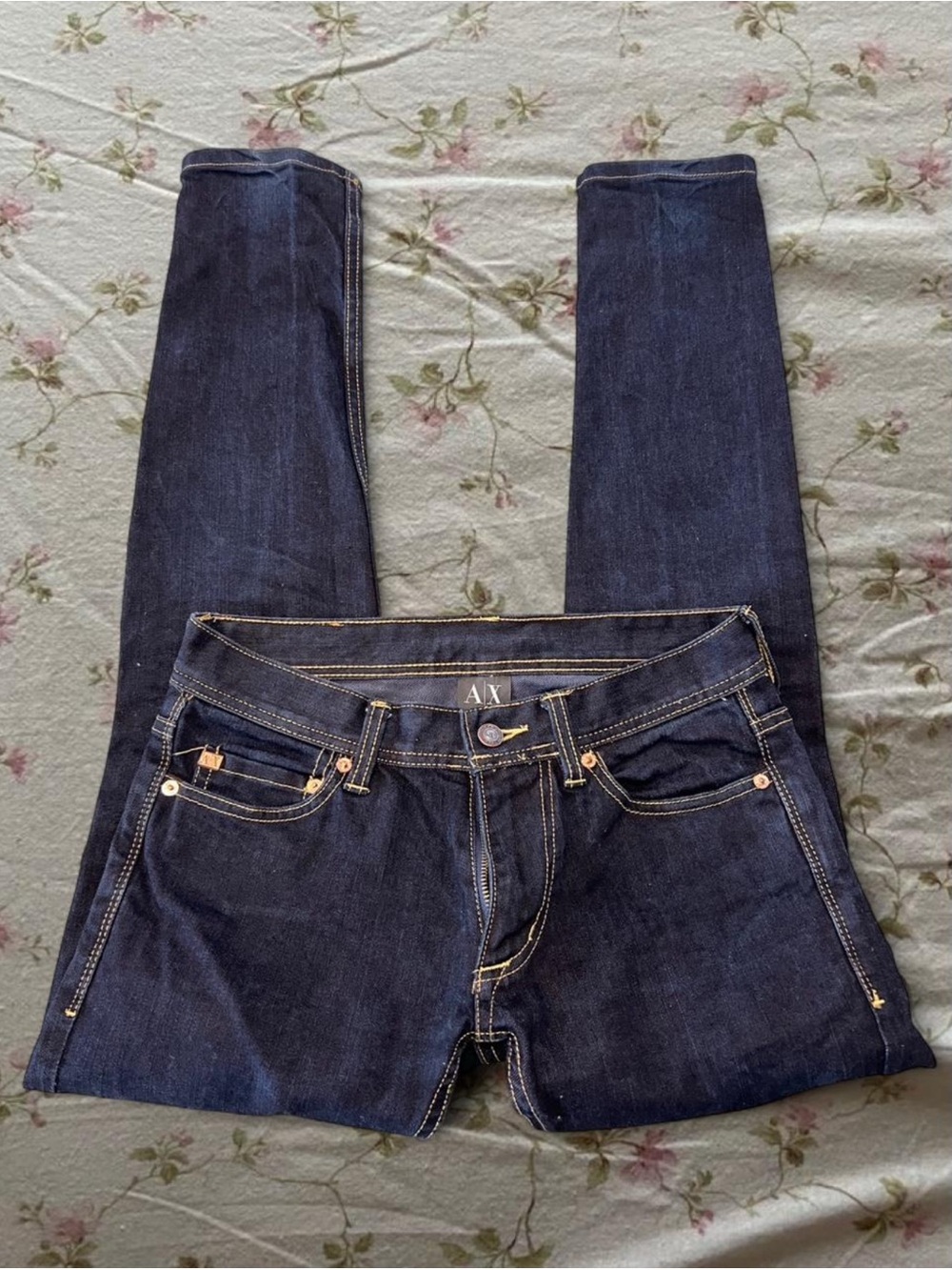 A/X Armani Exchange 2000s Low rise dark wash skinny jeans y2k slim fit denim